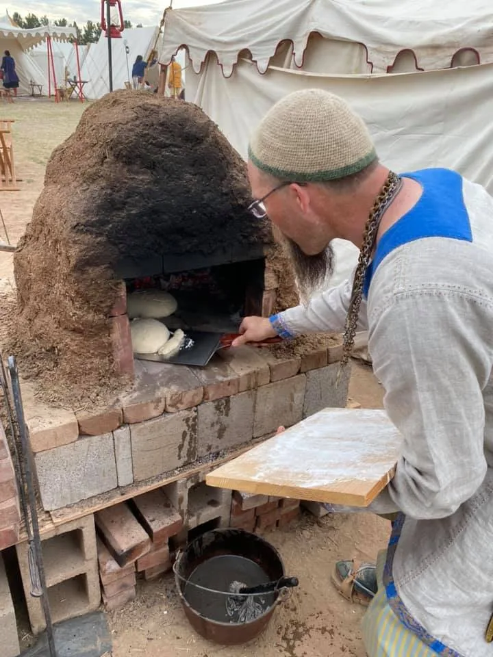 Beehive clay and brick ovens baking