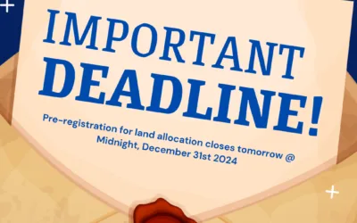 Important Deadlines for Land Allocation: Don’t Miss Out!